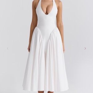 House of CB Marilyn White Halter Dress